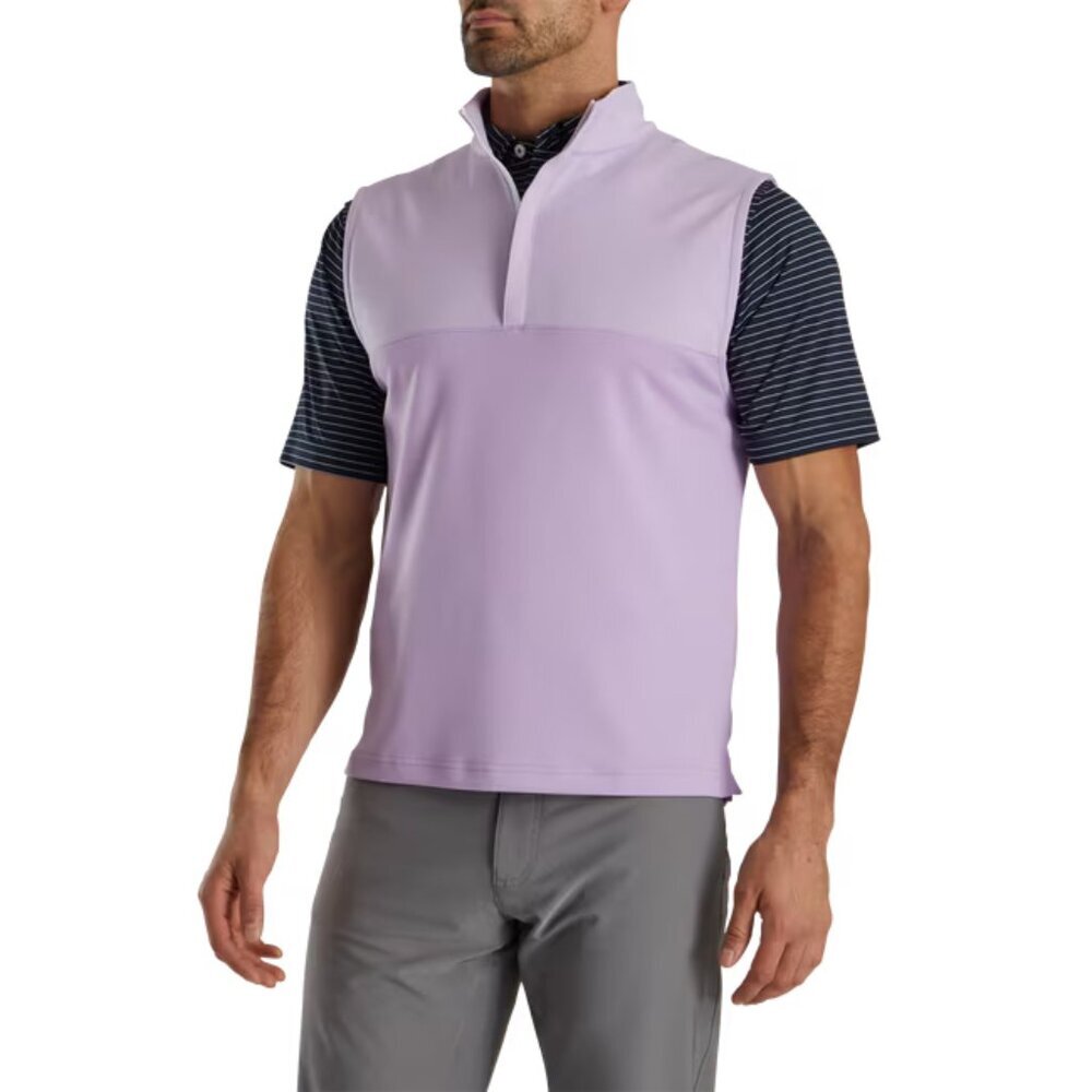NWT FootJoy Men's Golf Heather Yoke Half-Zip Vest Lavender Logo XL